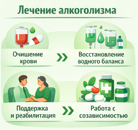 лечение алкоголизма в Новомосковске этапы